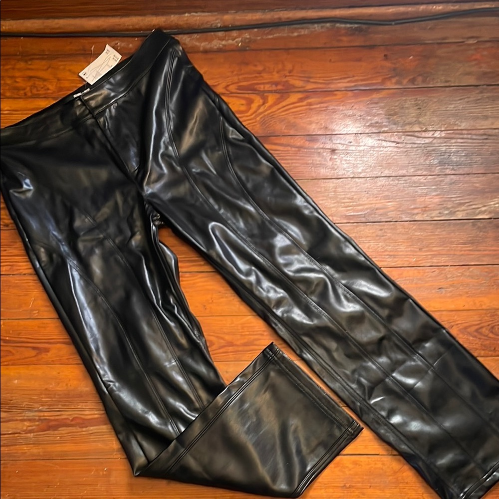 Silence + Noise Black Faux Leather Pants